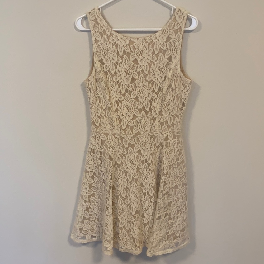 Lace cream colored dress